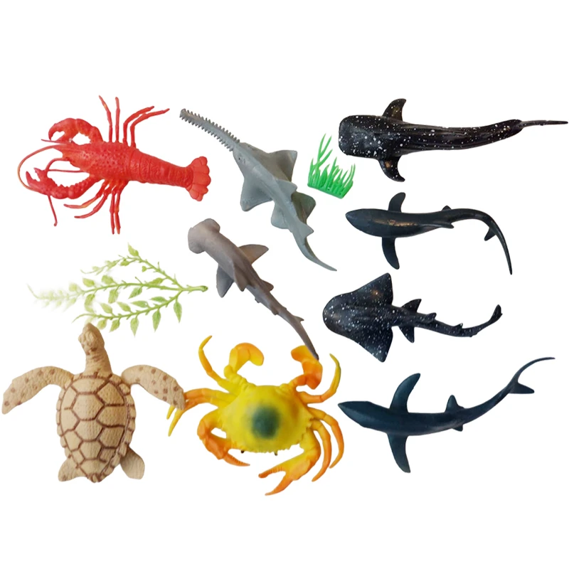 Sea Fish & Sea Animal Figures 11 Pcs Size Approx 13 cm , high quality Filled Plastic